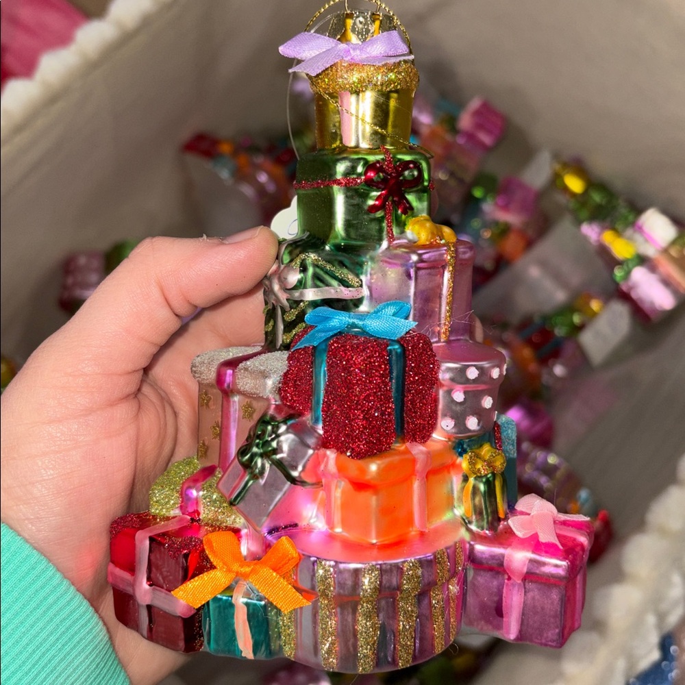 Colorful Gift Stack Ornament by Mark Robert’s